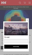 How hellyhansen.com looks like on a mobile device such as an iPhone.
