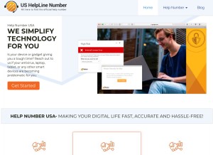 How help-number-usa.com looks like on a tablet such as an iPad.