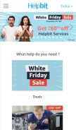 How helpbit.com looks like on a mobile device such as an iPhone.