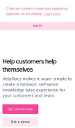How helpdocs.io looks like on a mobile device such as an iPhone.