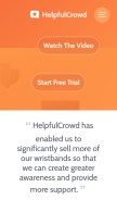 How helpfulcrowd.com looks like on a mobile device such as an iPhone.