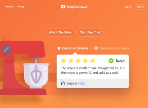 How helpfulcrowd.com looks like on a tablet such as an iPad.