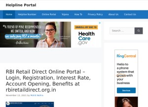 How helplineportal.in looks like on a tablet such as an iPad.