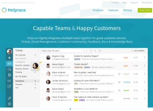 How helprace.com looks like on a tablet such as an iPad.