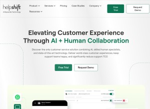 How helpshift.com looks like on a tablet such as an iPad.