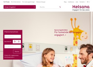How helsana.ch looks like on a tablet such as an iPad.