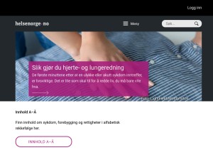 How helsenorge.no looks like on a tablet such as an iPad.