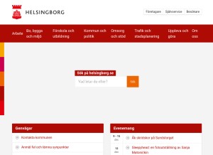 How helsingborg.se looks like on a tablet such as an iPad.