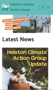 How helstonclimateaction.earth looks like on a mobile device such as an iPhone.