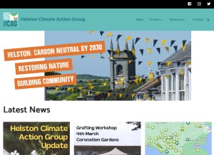How helstonclimateaction.earth looks like on a tablet such as an iPad.