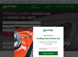 How hemmings.com looks like on a tablet such as an iPad.