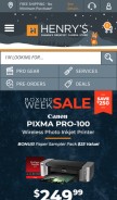How henrys.com looks like on a mobile device such as an iPhone.