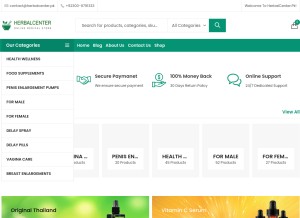 How herbalcenter.pk looks like on a tablet such as an iPad.