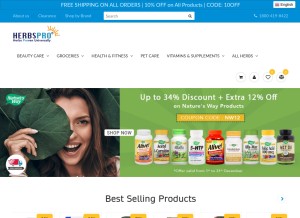 How herbsproindia.com looks like on a tablet such as an iPad.