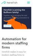 How herefish.com looks like on a mobile device such as an iPhone.