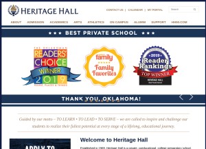 How heritagehall.com looks like on a tablet such as an iPad.