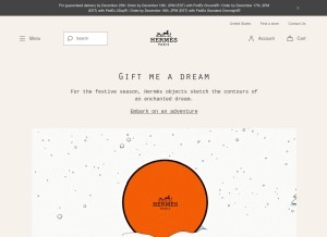 How hermes.com looks like on a tablet such as an iPad.