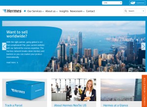 How hermesworld.com looks like on a tablet such as an iPad.