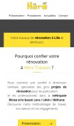 How hero-travaux.fr looks like on a mobile device such as an iPhone.
