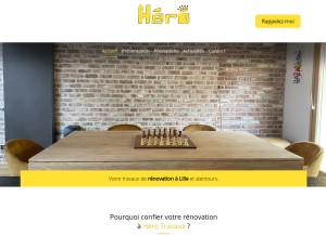 How hero-travaux.fr looks like on a tablet such as an iPad.