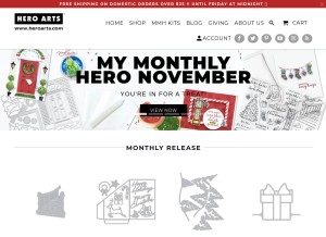 How heroarts.com looks like on a tablet such as an iPad.