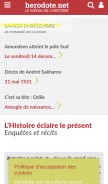 How herodote.net looks like on a mobile device such as an iPhone.