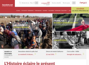 How herodote.net looks like on a tablet such as an iPad.