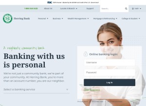 How herringbank.com looks like on a tablet such as an iPad.
