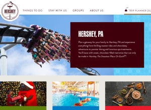How hersheypa.com looks like on a tablet such as an iPad.