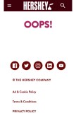 How hersheys.com looks like on a mobile device such as an iPhone.