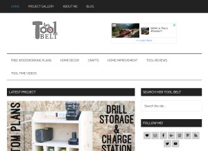 How hertoolbelt.com looks like on a tablet such as an iPad.