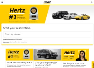 How hertz.com looks like on a tablet such as an iPad.