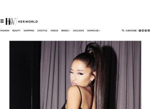 How herworld.com looks like on a tablet such as an iPad.