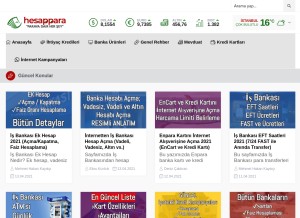 How hesappara.com looks like on a tablet such as an iPad.