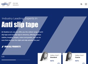 How heskins.us looks like on a tablet such as an iPad.