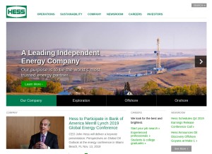 How hess.com looks like on a tablet such as an iPad.