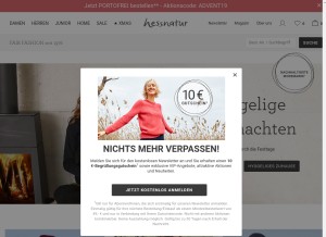 How hessnatur.com looks like on a tablet such as an iPad.