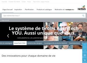 How hettich.com looks like on a tablet such as an iPad.