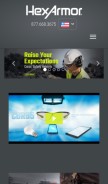 How hexarmor.com looks like on a mobile device such as an iPhone.