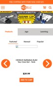 How hexbug.com looks like on a mobile device such as an iPhone.