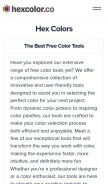 How hexcolor.co looks like on a mobile device such as an iPhone.