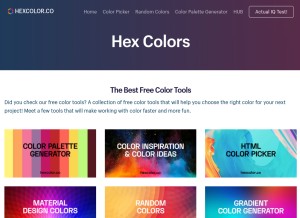 How hexcolor.co looks like on a tablet such as an iPad.