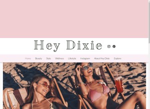 How heydixie.co.uk looks like on a tablet such as an iPad.
