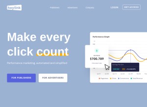 How heylink.com looks like on a tablet such as an iPad.