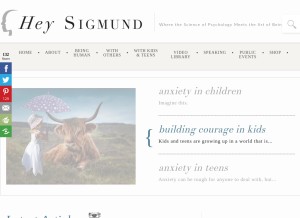 How heysigmund.com looks like on a tablet such as an iPad.