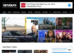How heyuguys.com looks like on a tablet such as an iPad.