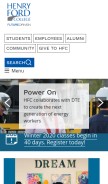 How hfcc.edu looks like on a mobile device such as an iPhone.