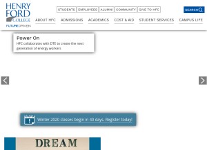 How hfcc.edu looks like on a tablet such as an iPad.