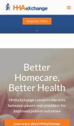 How hhaexchange.com looks like on a mobile device such as an iPhone.