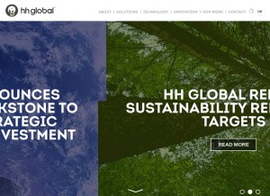 How hhglobal.com looks like on a tablet such as an iPad.